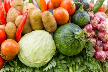 Grup sebze closeup görünümü