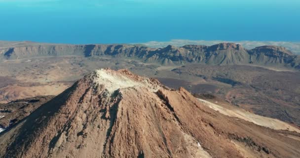 Mountain volcano crater. Aerial view of volcano crater. — Stock Video