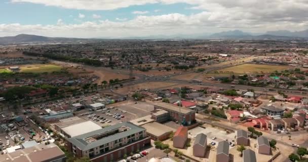 Cape Town sorvolando edifici Drone filmato, Sud Africa. Timelapse. — Video Stock