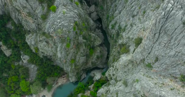 Luchtfoto van de epische Goynuk Canyon in Kemer, Turkije. — Stockvideo