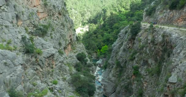 Fotografia aérea do épico Goynuk Canyon em Kemer, Turquia. — Vídeo de Stock