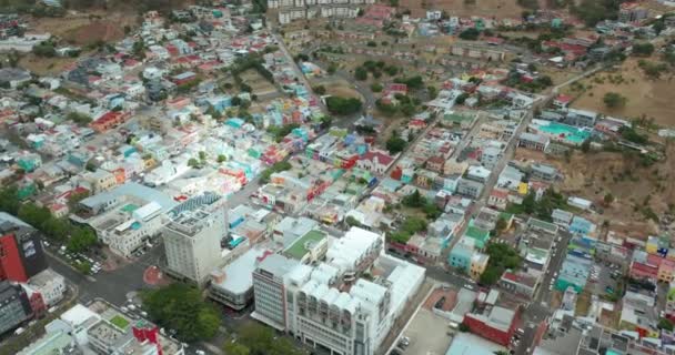 Aérea de Bo Kaap en Ciudad del Cabo. — Vídeos de Stock