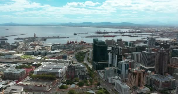 Hava görüntüsü. Cape Town İş Merkezi. — Stok video