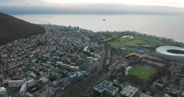 Légi felvétel a város Fokvárosi Köztársaság Dél-Afrika. — Stock videók