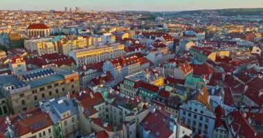 Prag 'ın antik kısmının havadan görünüşü..