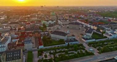 Kopenhag, Danimarka merkezindeki Frederik Kilisesi 'nin hava görüntüsü.