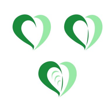 Eko işareti logo vegan kalp yaprağı