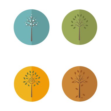 Dört mevsim simgesi. Vektör illüstrasyonu.