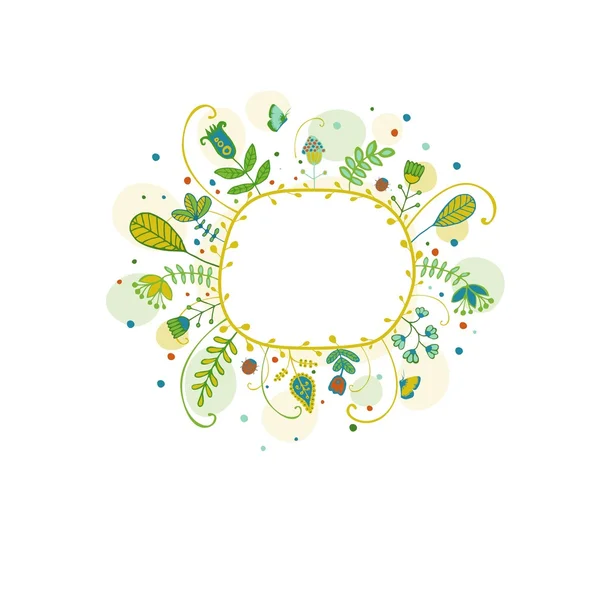 Frame from flowers and leaves Stock Vector