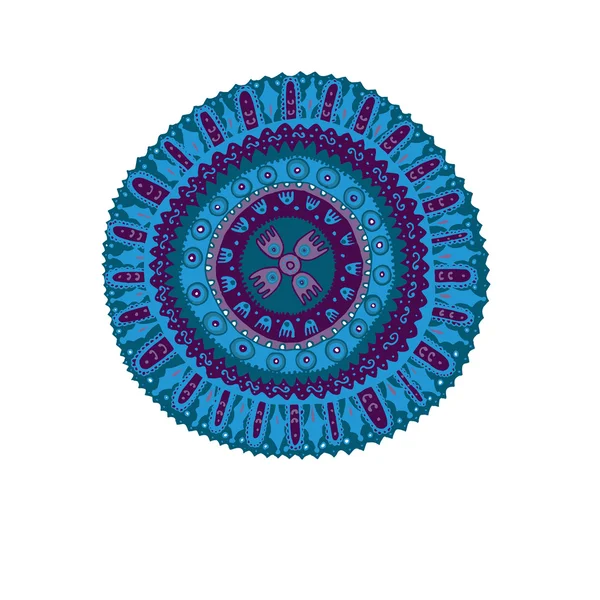 Mandala azul e roxo — Vetor de Stock