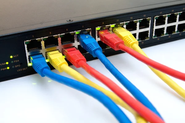 Netwerk Ftp Patchcord Rechtenvrije Stockfoto's