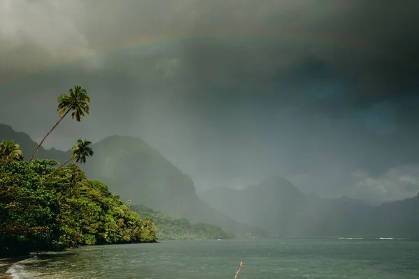 Praia Areia Baía Fagaloa Upolu Samoa — Fotografia de Stock