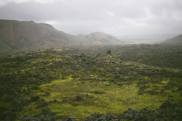 Utsikt Över Lavafältet Rainbow Mountains Island — Stockfoto