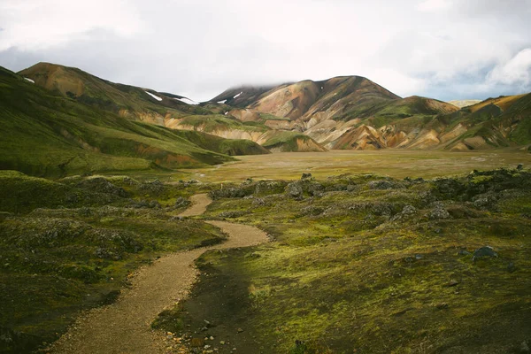 Iceland Verão Paisagem Montanhas Caminhada Treking Vista Viagem Montanhas Arco — Fotografia de Stock