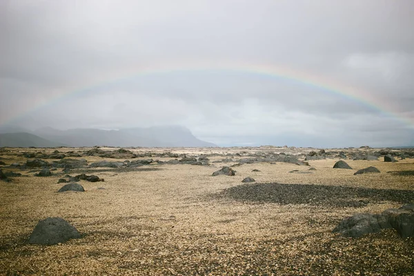 Arco Íris Sobre Deserto Caminho Viti Ilha — Fotografia de Stock