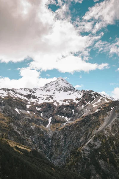 Snowy Peak Moutain Arthur Pass Nowa Zelandia — Zdjęcie stockowe