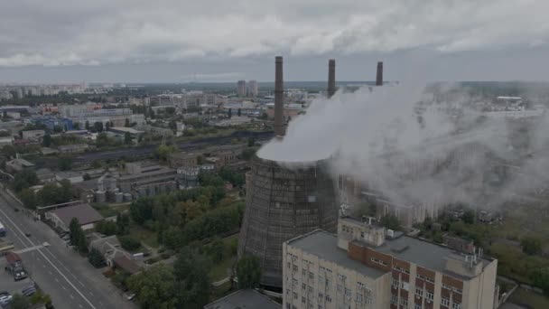 Rookfabriek Luchtzicht — Stockvideo