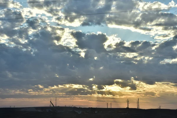 Wolken Abendhimmel Bei Sonnenuntergang Natürlicher Hintergrund Hochwertiges Foto — Stockfoto