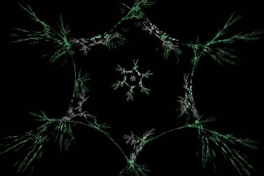 soyut arkaplan, benzersiz üç boyutlu illüstrasyon, grafik ve tasarım sanat projeleri için çok renkli fraktal kompozisyon. Yüksek kalite