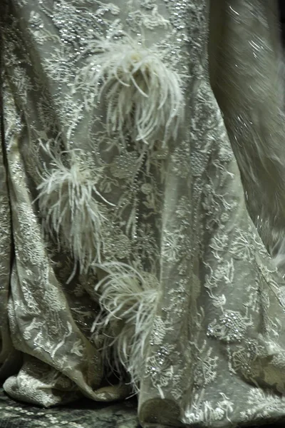 Μετάξι Μπροκάρ Φόρεμα Στρίφωμα Υφή Υψηλής Ποιότητας Φωτογραφία — Φωτογραφία Αρχείου
