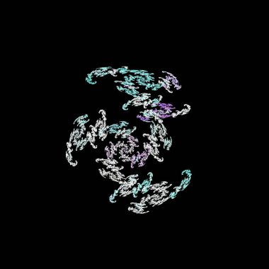 soyut arkaplan, eşsiz illüstrasyon, grafik ve tasarım sanat projeleri için çok renkli fraktal kompozisyon. Yüksek kalite