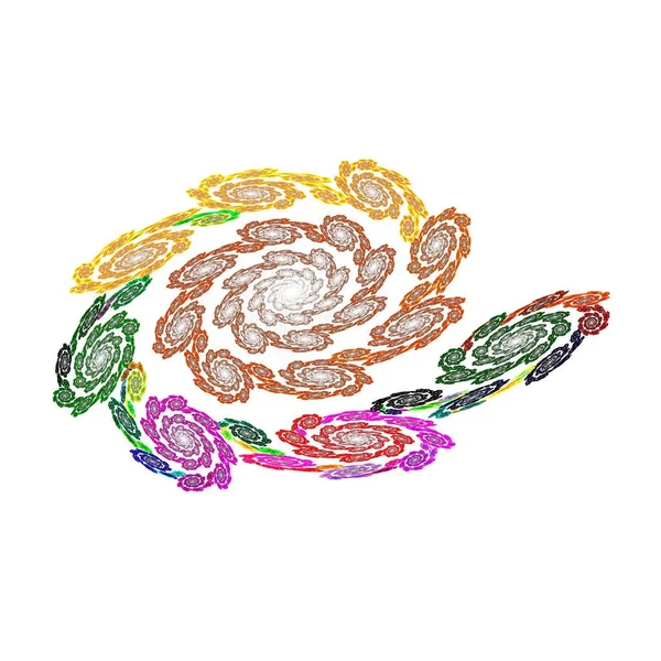 Fond Abstrait Illustration Unique Composition Fractale Multicolore Pour Les Projets — Photo