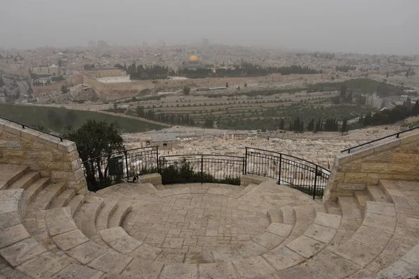 Ιερουσαλήμ Ισραήλ Μαρτίου 2021 Θέα Της Παλιάς Πόλης Του Τζαμιού — Φωτογραφία Αρχείου