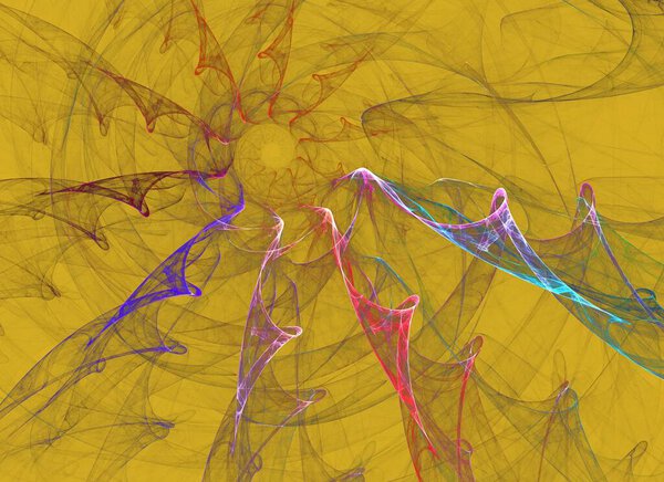 Абстрактный фон, цветная фантастическая текстура, уникальная художественная иллюстрация, фрактал для графических дизайнерских проектов. Высокое качество иллюстрации. 