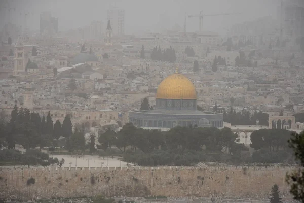 Gerusalemme Israele Marzo 2021 Veduta Della Città Vecchia Con Muro — Foto Stock