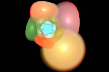 soyut arkaplan, 3 boyutlu illüstrasyon, grafik ve tasarım sanat projeleri için çok renkli fraktal eşsiz kompozisyon. Yüksek kalite