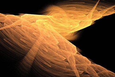 soyut arkaplan, sanat özgün 3D illüstrasyon, siyah sarı çok renkli fraktal kompozisyon afişi