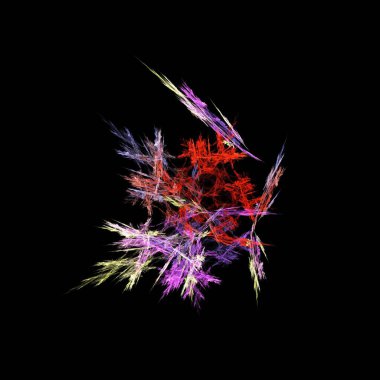 soyut arkaplan, 3 boyutlu illüstrasyon, grafik ve tasarım sanat projeleri için çok renkli fraktal eşsiz kompozisyon. Yüksek kalite