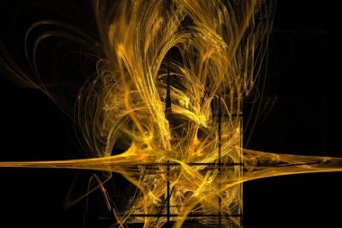 soyut arkaplan, 3 boyutlu illüstrasyon, grafik ve tasarım sanat projeleri için çok renkli fraktal eşsiz kompozisyon. Yüksek kalite