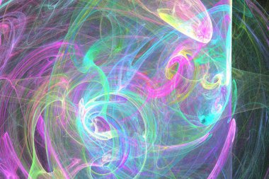 soyut arkaplan, 3 boyutlu illüstrasyon, grafik ve tasarım sanat projeleri için çok renkli fraktal eşsiz kompozisyon. Yüksek kalite
