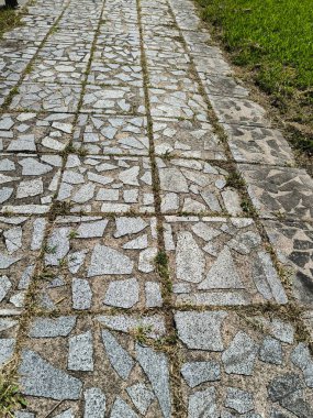 Stone mosaic path. High quality photo