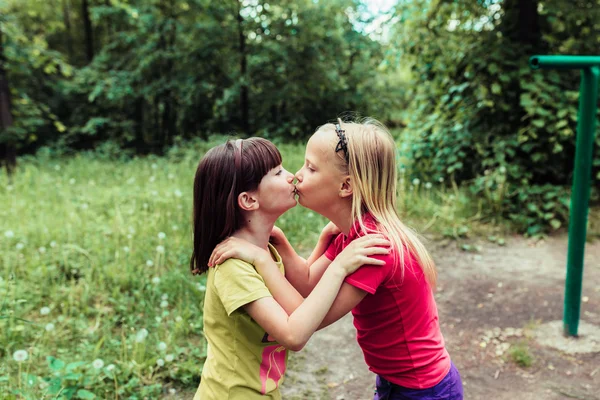 Children, wood — Stock Photo, Image