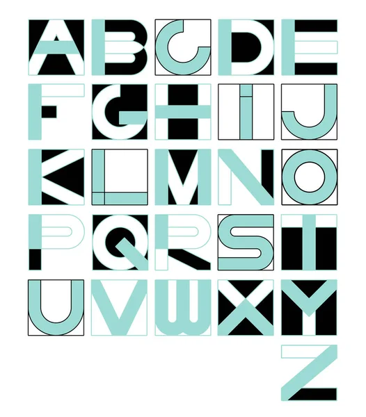 Fonte Géométrique Originale Alphabet Latin Les Lettres Sont Écrites Forme — Image vectorielle