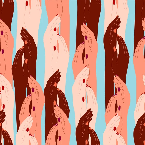  Birbirine dolanmış birçok elin görüntüsüyle renksiz desen.