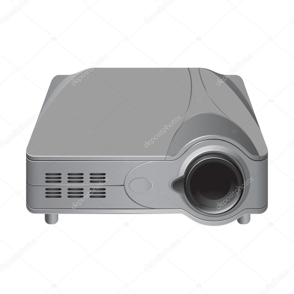 Realistic multimedia grey projector.