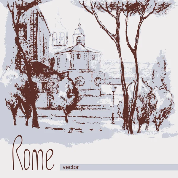 Graphic illustration of Rome. Poster. — Stock Vector