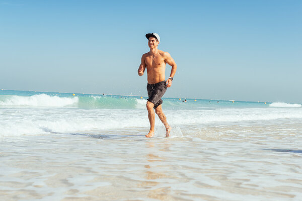 Running on the beach