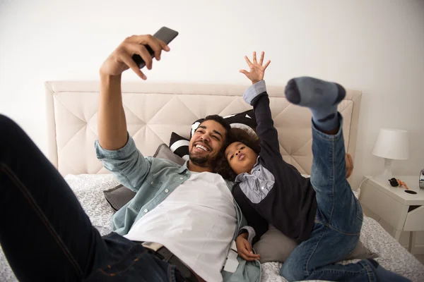 Selfie s tatínkem — Stock fotografie