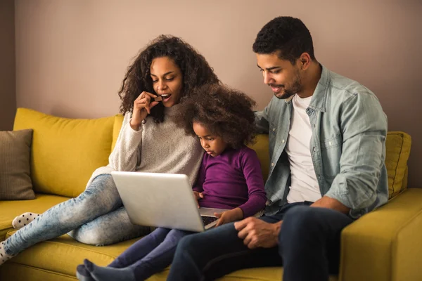 Watching cartoons together — Stock Photo, Image