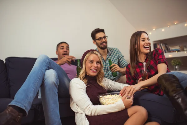 Watching movies together — Stock Photo, Image