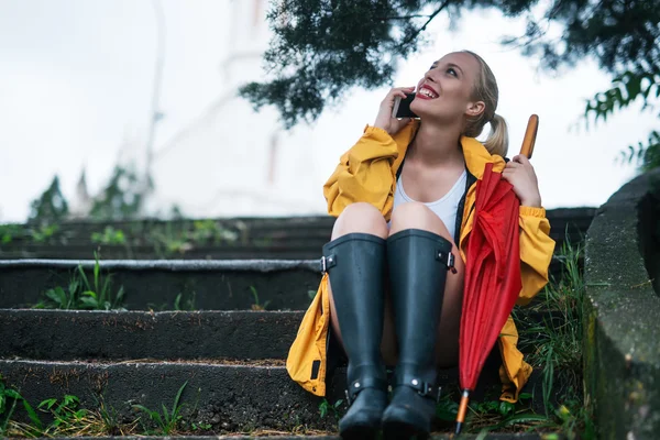 Telefonieren auf dem Handy — Stockfoto