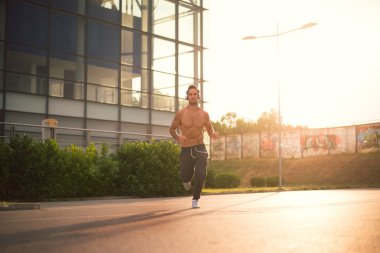 Young male jogging