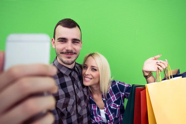 Selfie farra de compras — Fotografia de Stock