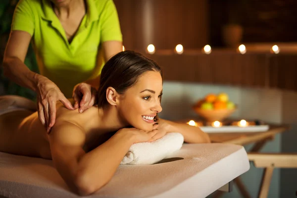 Enjoying back massage — Stock Photo, Image