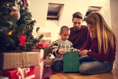 Aile ile Noel sevinç