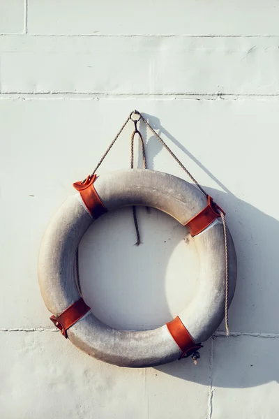 Boia salva-vidas no barco — Fotografia de Stock